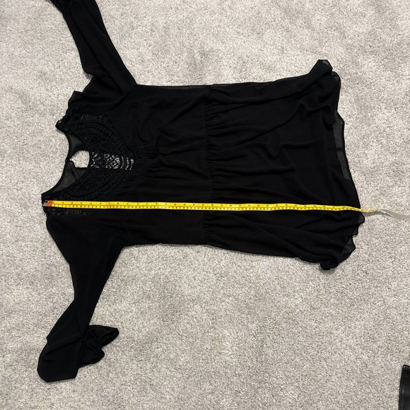 Express Black Long Sleeve Pull over Babydoll Short Dress Size Medium Pre-owned - Picture 11 of 12